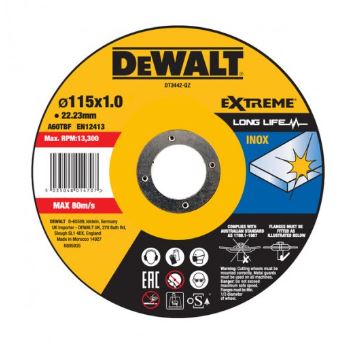 DEWALT Rezna ploča od nehrđajućeg čelika 115 x 1 x 22,23 mm DT3442