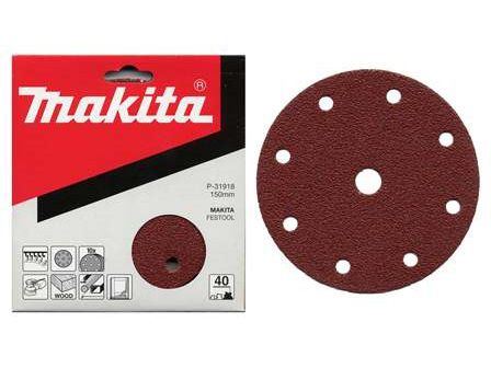 MAKITA brusni papir Velcro 150 mm 9 rupa K100, 50 kom P-32605