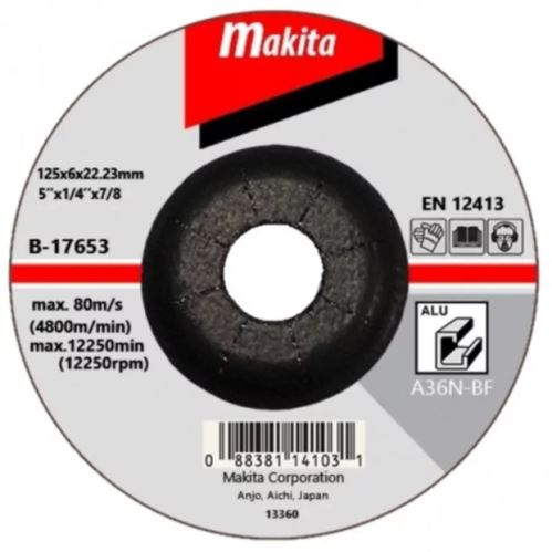 MAKITA brusni disk aluminij 125x6x22,23 mm B-17653