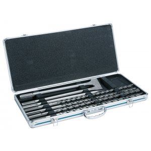 MAKITA set dlijeta i svrdla SDS-Max u aluminijskom koferu: svrdla 18, 20, 22, 25x540 mm, očnjak + 2x ravno dlijeto 25 mm D-42494