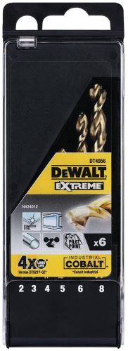 DeWALT Set svrdla za metal HSS-E COBALT u plastičnoj kutiji / 2, 3, 4, 5, 6, 8 mm / (6 kom) DT4956