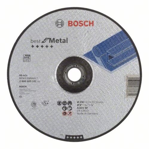 BOSCH Profilirana rezna ploča Best for Metal A 30 V BF, 230 mm, 2,5 mm 2608603531