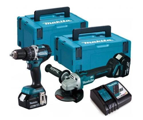 MAKITA Set baterijskih strojeva (kutna brusilica DGA506 i odvijač DHP484) Li-ion LXT 18V - DLX2210TJ1