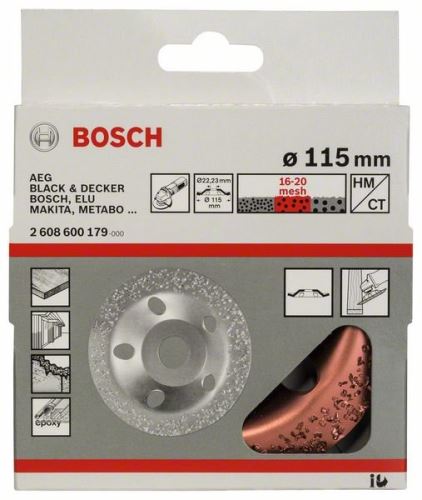 BOSCH lonac od tvrdog metala 115 x 22,23 mm; srednji, kosi 2608600179