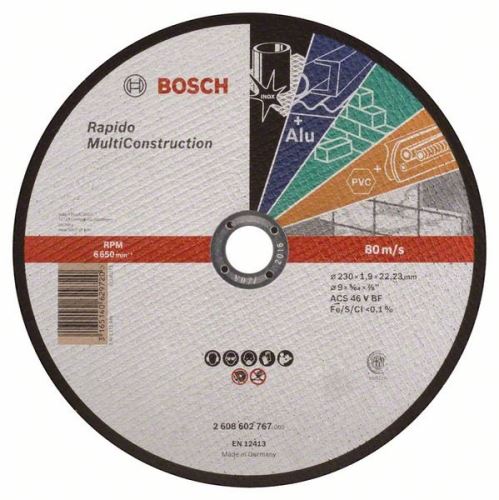 BOSCH Rezna ploča ravna Rapido Multi Construction ACS 46 V BF, 230 mm, 1,9 mm 2608602767