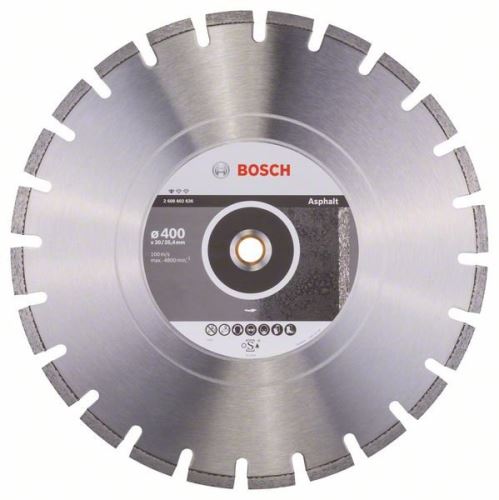 BOSCH Dijamantna rezna ploča Standard for Asphalt 400 x 20/25,40 x 3,6 x 10 mm 2608602626