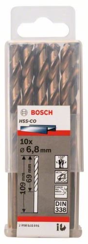 BOSCH svrdla za metal HSS-Co, DIN 338 6,8 x 69 x 109 mm (10 kom) 2608585891