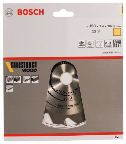 BOSCH List pile Construct Wood 150 x 20/16 x 2,4 mm; 12 2608641199