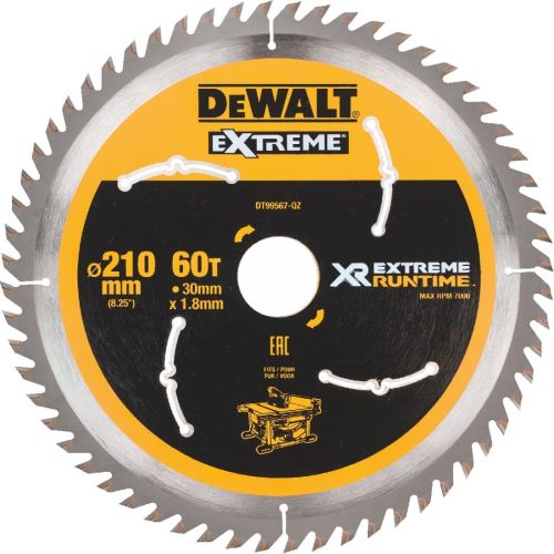 DeWALT List pile (idealan za FLEXVOLT pile), 210 x 30 mm, 60 zuba DT99567