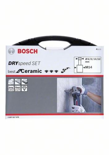 BOSCH 4-dijelni set Best for Ceramic suhih dijamantnih svrdla s M14 - ⌀6/8/10/12 mm 2607017579