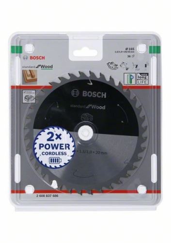 BOSCH List pile za akumulatorske pile; Standard za drvo 165x20/16x1.5/1.0x36T 2608837686