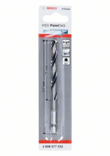 BOSCH Svrdlo za metal HSS PointTeQ HEX sa prihvatom u 6 točaka; 8,0 mm (5 kom) 2608577533