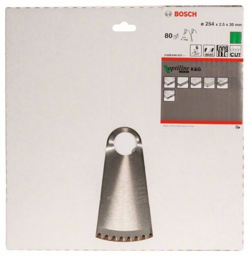 BOSCH List pile Optiline Wood 254 x 30 x 2,5 mm, 80 2608640437