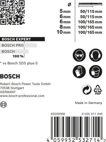 BOSCH EXPERT SDS plus-7X set 5/6/6/8/10 mm, 5 kom 2608900197