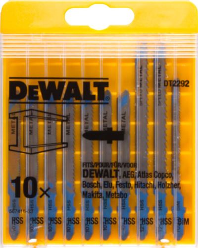 DeWALT Set listova pile za metal / T118A, T118C, T118EOF, T118B, T127D / (10 kom) DT2292