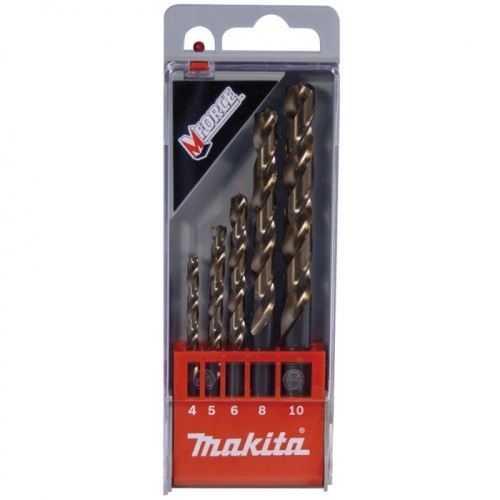 MAKITA set svrdla za metal HSS-G DIN 338, Tip N, 118°, Mforce 4/5/6/8/10 mm, 5 kom D-30508