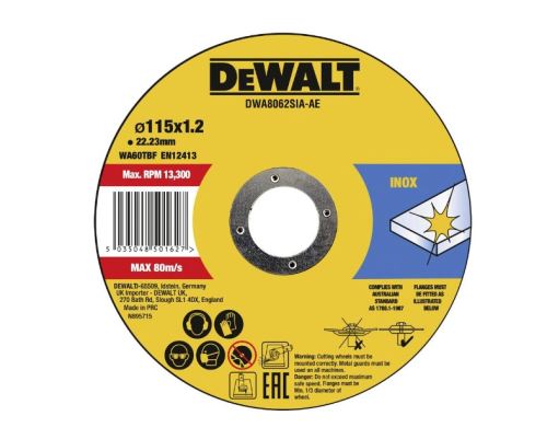 DeWALT Rezna ploča 115 x 1,2 x 22,23 mm Inox DWA8062SIA