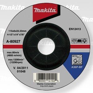 MAKITA čelična brusna ploča 115x6x22,23 mm A-80927